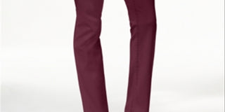 Calça feminina Charter Club de sarja com perna reta, vermelha, tamanho 16