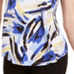 Camiseta feminina estampada com decote redondo da coleção JM, azul, tamanho X-S