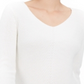 Suéter de algodão canelado com decote em V feminino Style &amp; Co, branco, tamanho XX-G