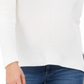 Suéter de algodão canelado com decote em V feminino Style &amp; Co, branco, tamanho XX-G