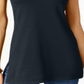 JM Collection Suéter feminino sem mangas com gola falsa, azul, tamanho pequeno P