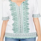 Blusa feminina Karen Scott estampada manga curta branca tamanho pequeno