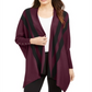 Cardigan feminino Alfani listrado com frente aberta, tamanho pequeno, vermelho, médio
