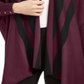 Cardigan feminino Alfani listrado com frente aberta, tamanho pequeno, vermelho, médio