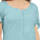 Karen Scott Blusa Feminina com Botões Frontais Azul Tamanho X-S