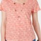 Blusa feminina de algodão com estampa de gola redonda, tamanho Pêssego, estilo &amp; Co