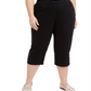 Calça Capri Feminina Karen Scott Plus Stretch Tummy Control Preta Tamanho 22W