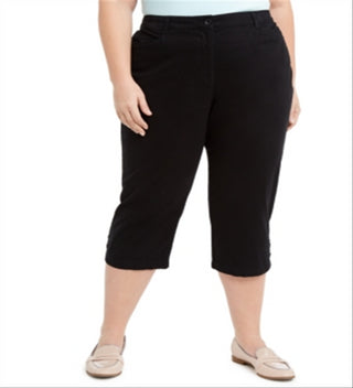 Calça Capri Feminina Karen Scott Plus Stretch Tummy Control Preta Tamanho 22W