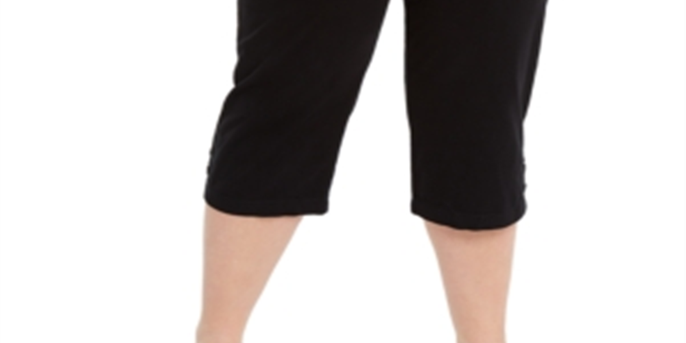 Calça Capri Feminina Karen Scott Plus Stretch Tummy Control Preta Tamanho 22W