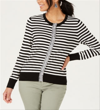 Camiseta feminina de manga comprida Charter Club, branca, tamanho X-G