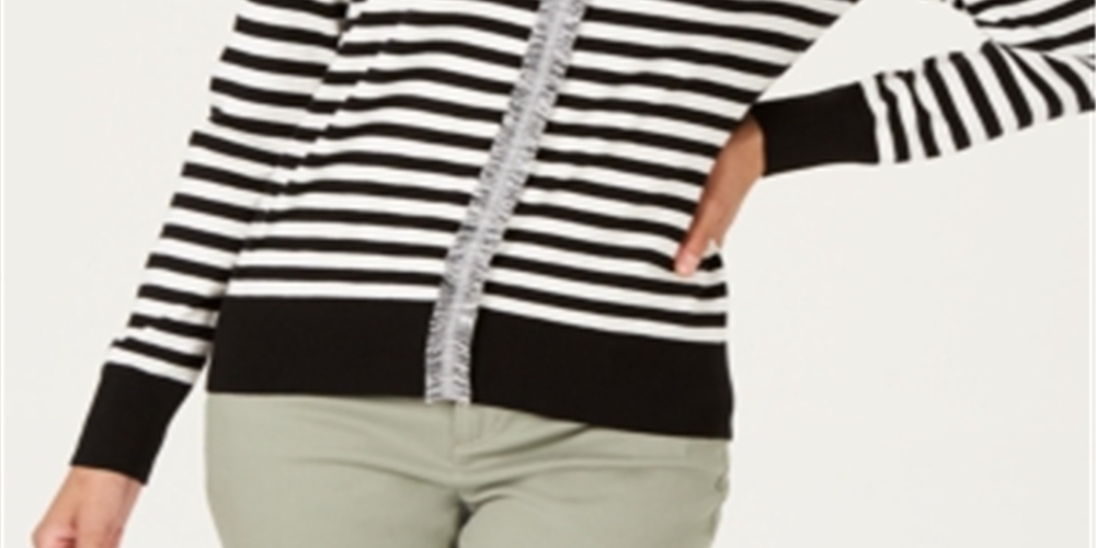 Camiseta feminina de manga comprida Charter Club, branca, tamanho X-G