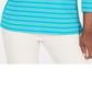 Blusa feminina Karen Scott de algodão listrada com bainha ventilada, azul, tamanho X-S