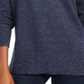 Suéter túnica feminino Maison Jules de algodão com decote em V, azul, tamanho grande