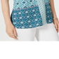 Regata feminina sem mangas com estampa de borlas estilo &amp; co, azul, tamanho extragrande