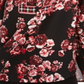 Túnica feminina com decote em joia e manga longa floral Charter Club, tamanho pequeno, vermelha