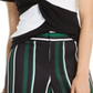 INC International Concepts Top feminino com estampa de blocos de cores e torção frontal, preto, tamanho pequeno médio