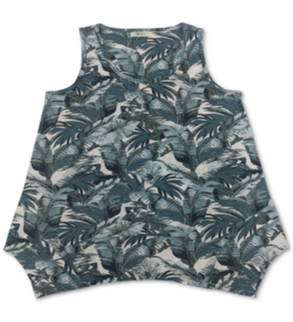 Regata feminina com bainha de lenço estampada estilo &amp; co, verde, tamanho médio