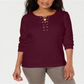 Karen Scott Blusa Feminina Manga Longa Gola Redonda Amarrada Tamanho XS