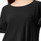 Blusa feminina com mangas franzidas da INC International Concepts, preta, tamanho pequeno P