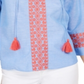Blusa feminina bordada com borlas Charter Club, azul, tamanho extragrande