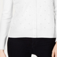 Cardigan feminino com botões e detalhes em pérolas Charter Club, tamanho grande, branco