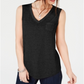 Blusa feminina estilo &amp; co com bolso no peito e estampa burnout, preta, tamanho pequeno