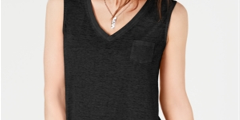 Blusa feminina estilo &amp; co com bolso no peito e estampa burnout, preta, tamanho pequeno