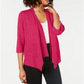 Cardigan feminino Alfani de linho com frente aberta, rosa, tamanho grande