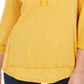 Camisa feminina de algodão bordado Style &amp; Co, amarela, tamanho X-S
