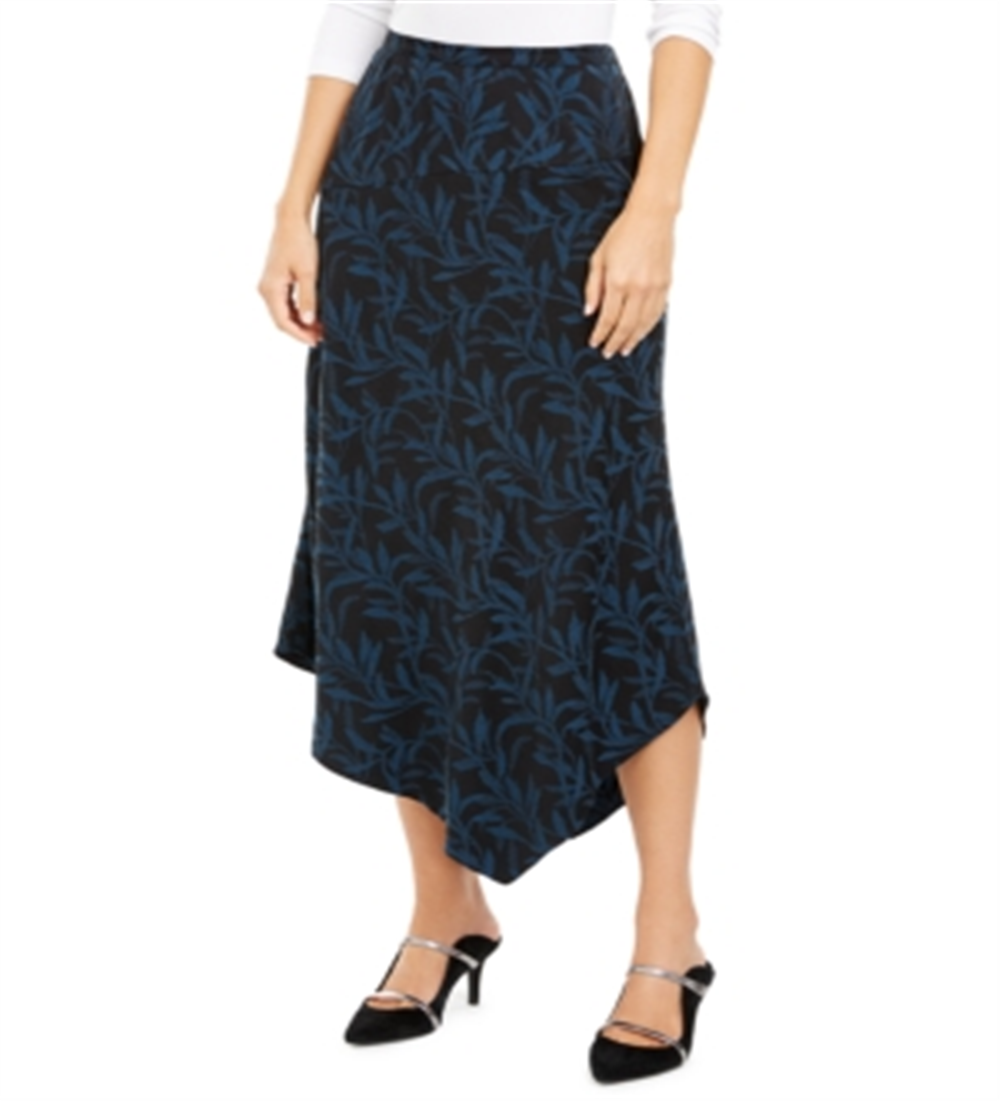 Saia midi assimétrica estampada feminina Alfani azul tamanho 12