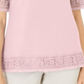 Karen Scott Blusa Feminina de Crochê com Franjas em Algodão Rosa Tamanho P