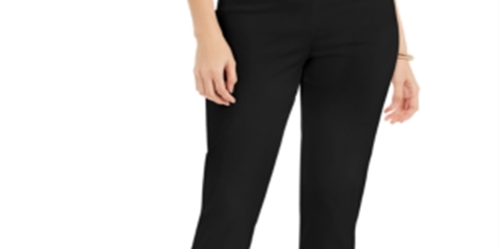 Calça feminina com cadarço e controle de barriga, tamanho X-S, preta, da coleção JM