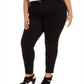 Jeans Curvy Skinny Feminino Plus Size, Cintura Média, Preto, Tamanho Pequeno