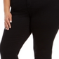 Jeans Curvy Skinny Feminino Plus Size, Cintura Média, Preto, Tamanho Pequeno