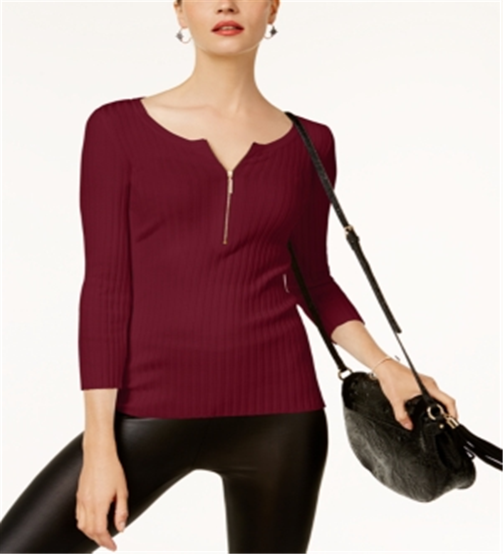 INC International Concepts Feminino Zip Henley Roxo Tamanho Petite S