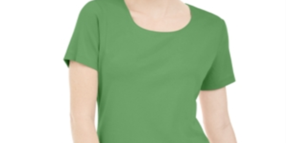 Karen Scott Blusa Feminina Manga Curta Gola Redonda Verde Tamanho Grande