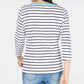 Blusa listrada de algodão com acabamento contrastante Karen Scott, azul, tamanho GG