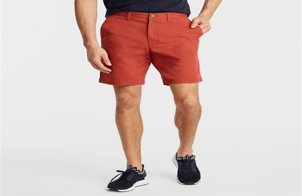 Calções de convés Nautica Stretch Classic Fit para homem, vermelho, tamanho 30