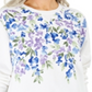 Blusa de lã estampada feminina Karen Scott, azul, tamanho médio
