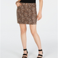 Minissaia jeans feminina com estampa de leopardo da INC International Concepts, marrom, tamanho 8