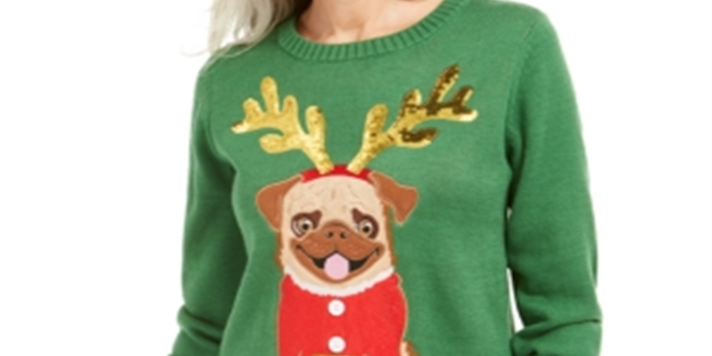 Karen Scott Suéter de Natal Feminino Verde Tamanho Pequeno Pequeno