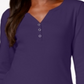 Karen Scott Blusa Feminina de Algodão com Gola Henleyn Roxa Tamanho Pequeno G
