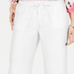 Calça feminina Charter Club de linho com cordão, branca, tamanho pequeno G