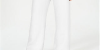 Calça feminina Charter Club de linho com cordão, branca, tamanho pequeno G