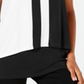 Blusa sem mangas Alfani feminina com blocos de cores, preta, tamanho pequeno G