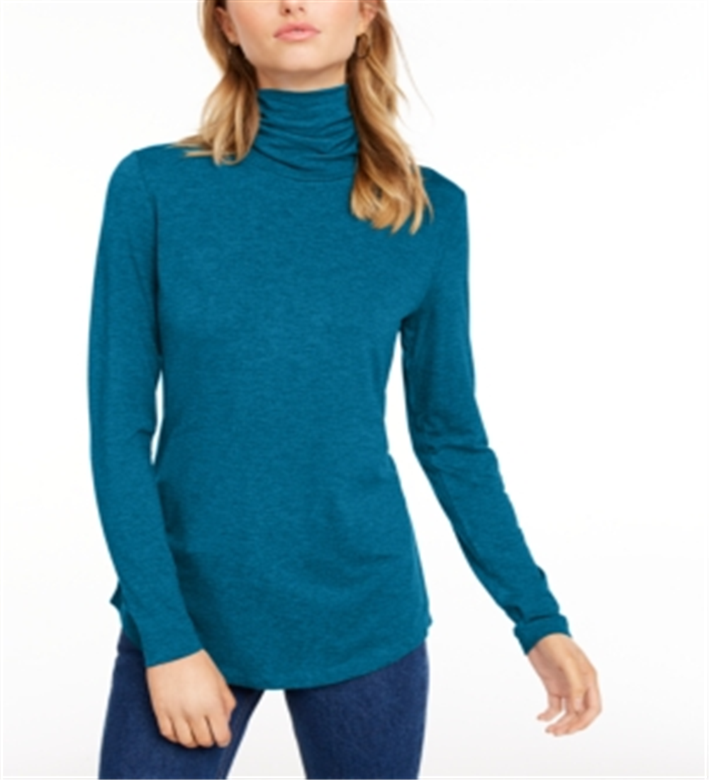 Blusa feminina de gola alta Maison Jules, verde, tamanho pequeno