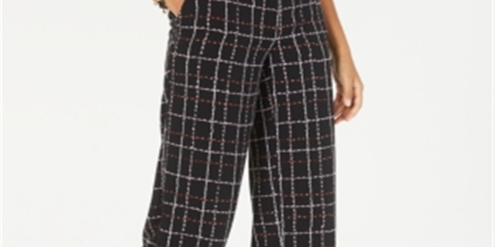 Calça curta estampada feminina Alfani preta tamanho 8