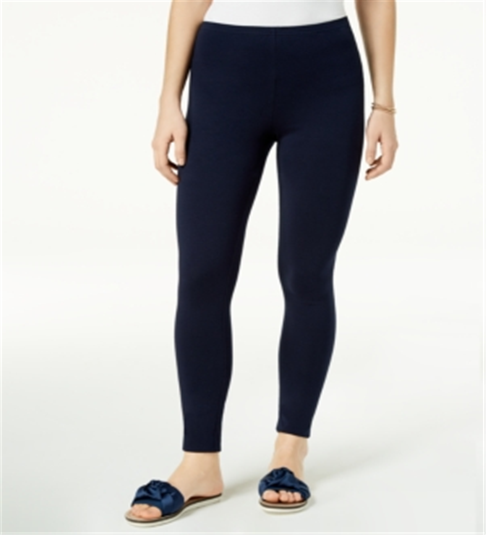 Leggings femininas Maison Jules Solid Pull On Azul Tamanho XX-G