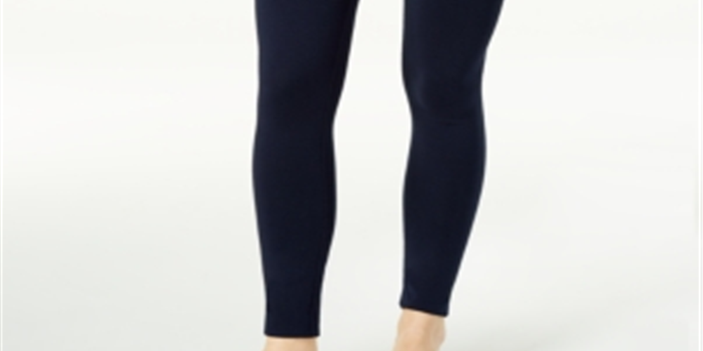 Leggings femininas Maison Jules Solid Pull On Azul Tamanho XX-G