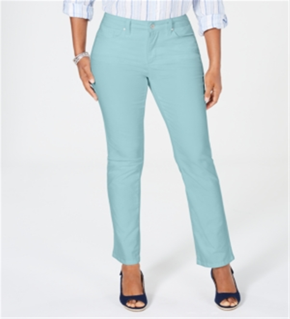 Calça jeans feminina Charter Club Lexington Tummy Control com perna reta, azul, tamanho 8